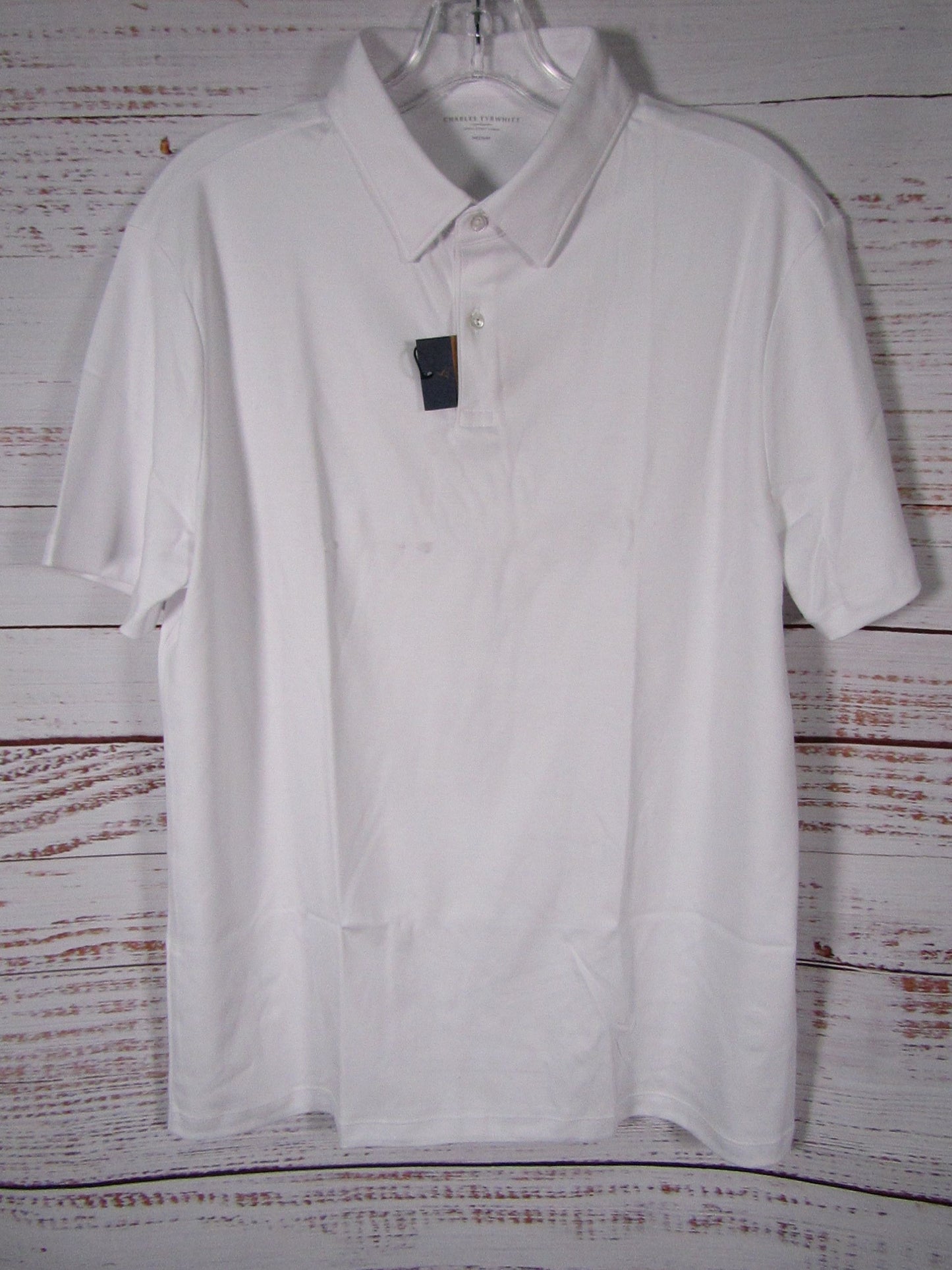 Charles Tyrwhitt White Short Sleeve Jersey Polo Shirt Size M