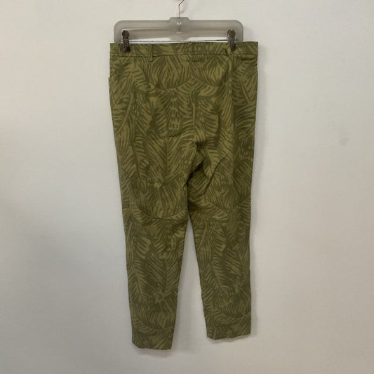 Duplan Grupo Zante Green Palm Leaf Plant Print Pants - Size 34 New W/ Tags
