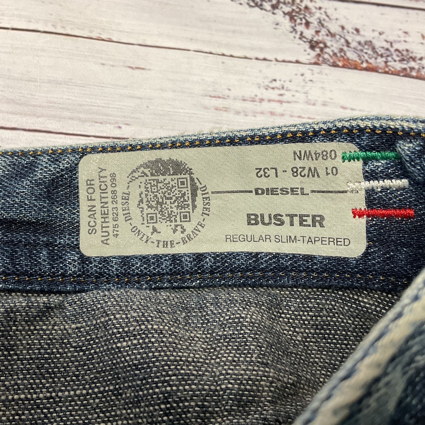 Diesel Buster Cotton Blue Faded Distressed Pants - Size W28xL32