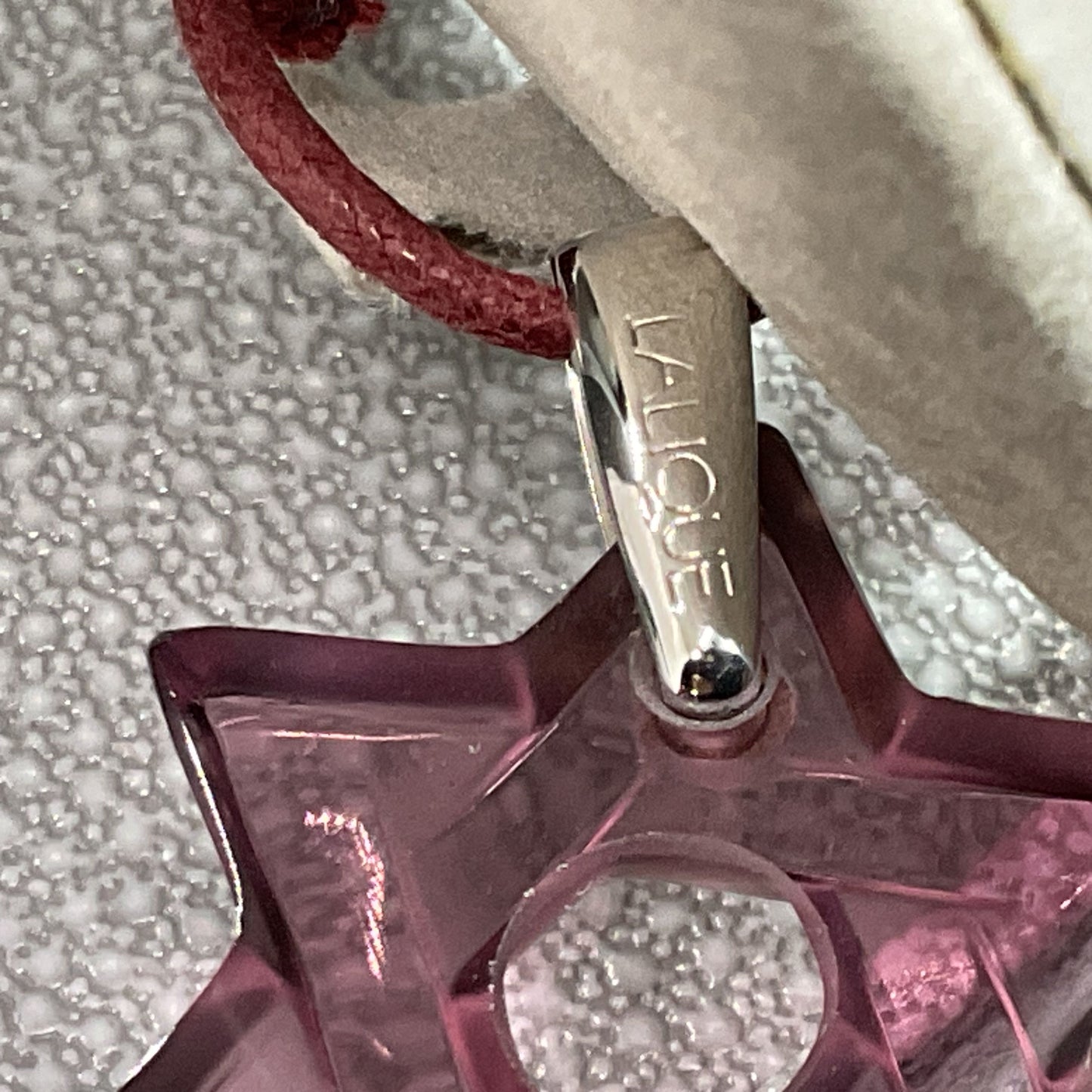 LALIQUE Sterling Silver Purple Stat of David Pendant Rope Necklace