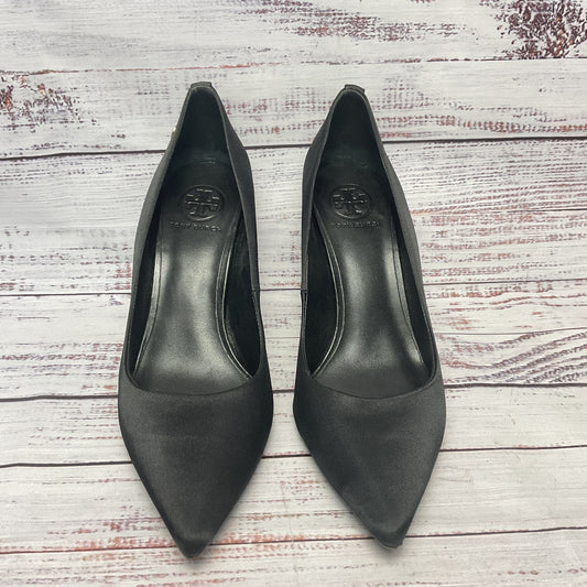 Tory Burch Jenna Black Satin Pump Heels Women Size 9
