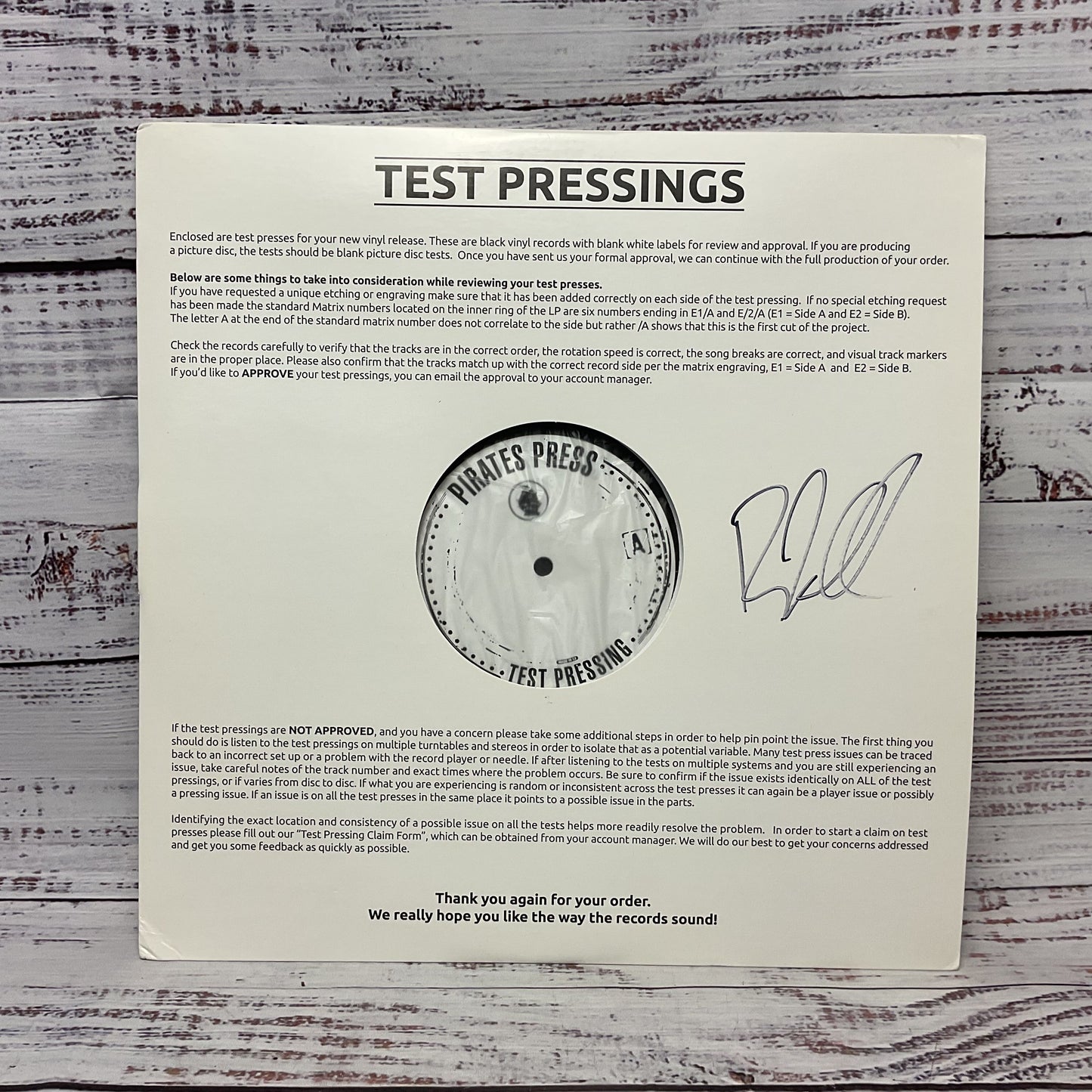 Syml Brian Fennell Signed You Knew It Was Me Test Pressing Vinyl Record NMG36545