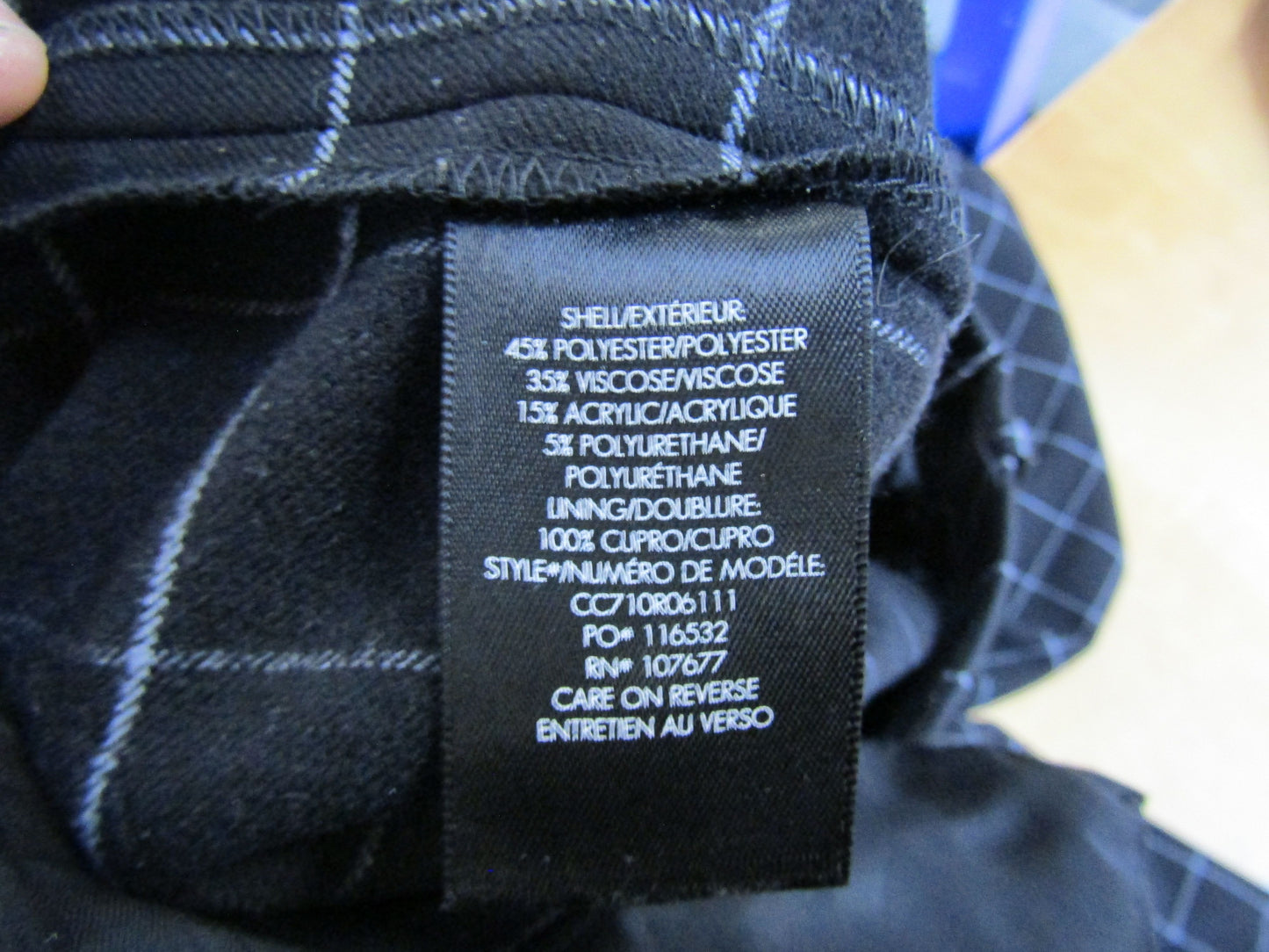 Alice + Olivia Dylan Women's Black Windowpane Plaid Pants Size 0