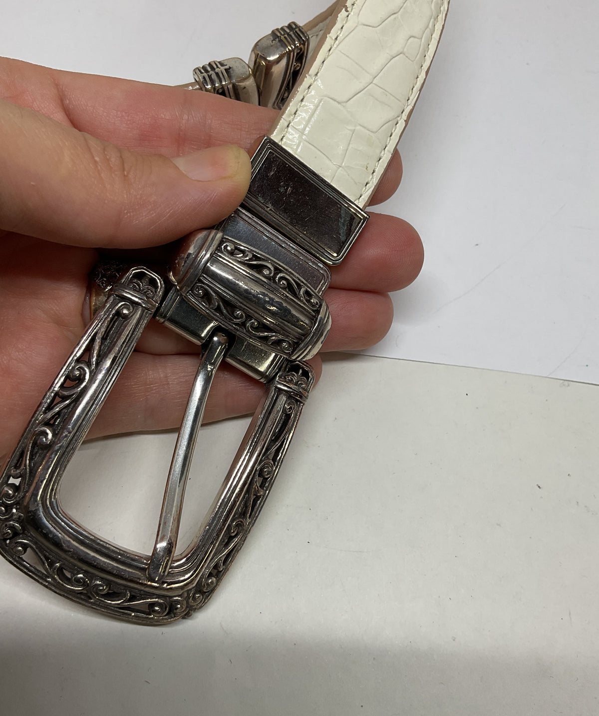 Brighton Embossed Leather Belt - Size M