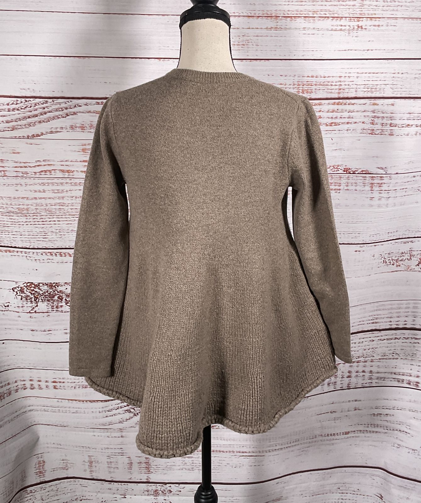 CO Collections Wool Cashmere Blend Cardigan Taupe S