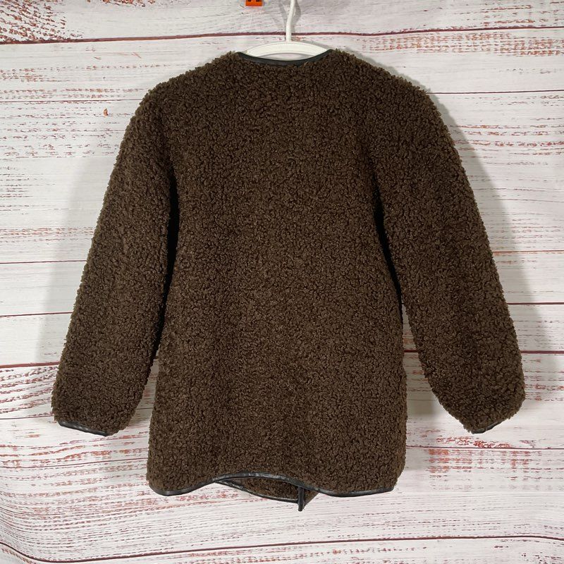 Avec Les Filles Sherpa Toggle Brown Faux Shearling Winter Jacket - Size XS