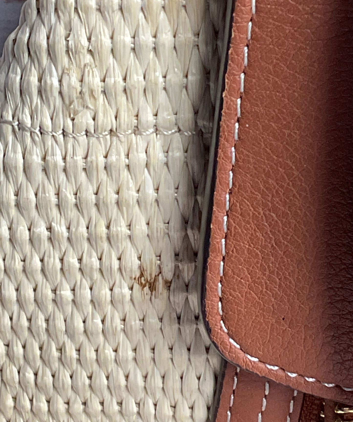 Tory Burch Half-Moon Straw Tote Bag Brown