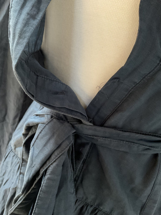 Wyeth Morro Navy Blue Belted Button Front Sample Dress - Size S