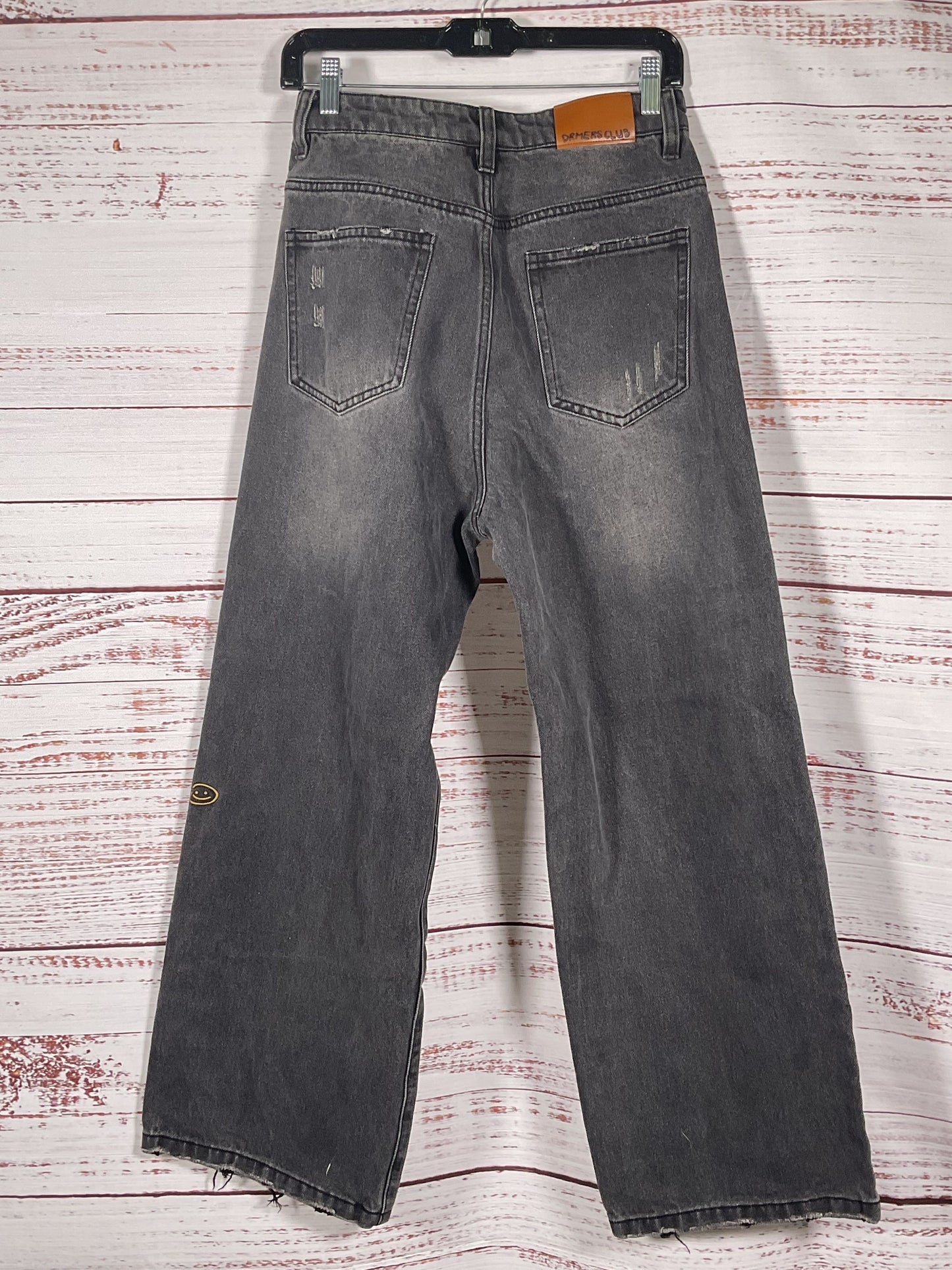 Drmers Club Gray Distressed Wide Leg Jeans - Size XXS