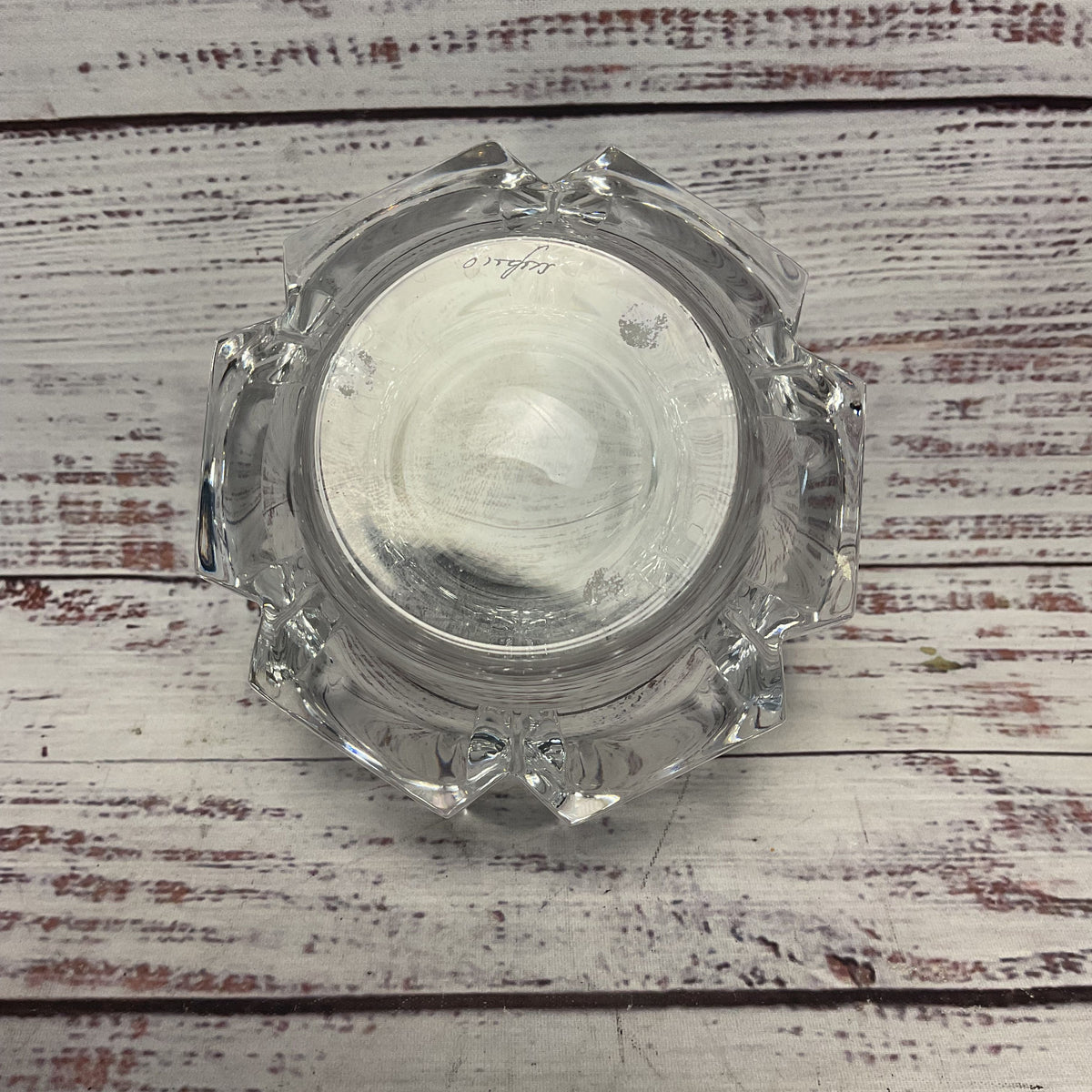 Orrefors Sweden Corona Crown Clear Crystal Glass Bowl 4.5"
