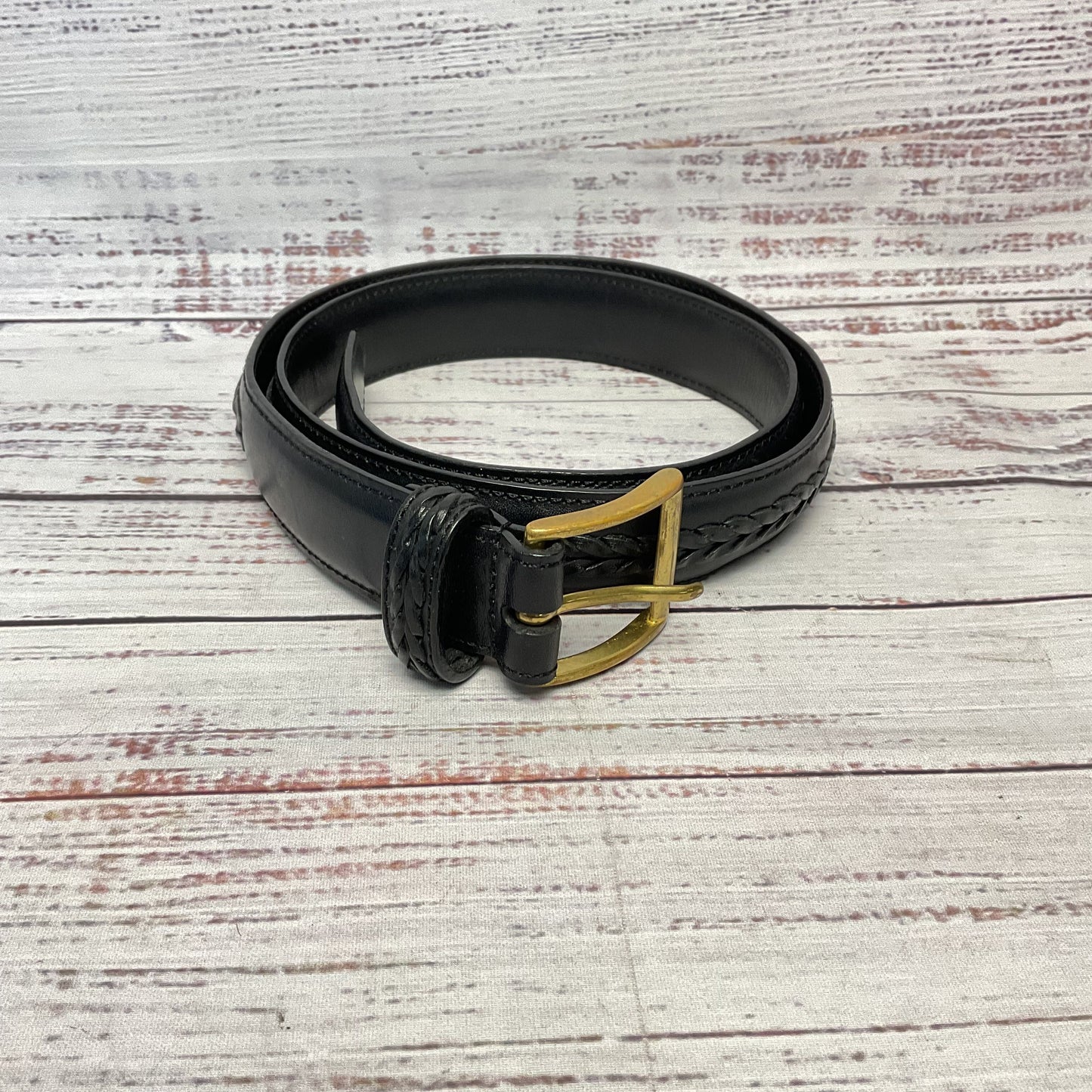 Coach Black British Tan Full Grain Leather 5913 Belt - Size 36"