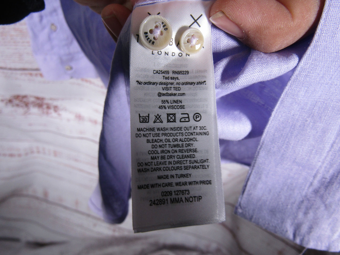 Ted Baker Men's Purple Linen Blend Long Sleeve Button Down Shirt Size XXL