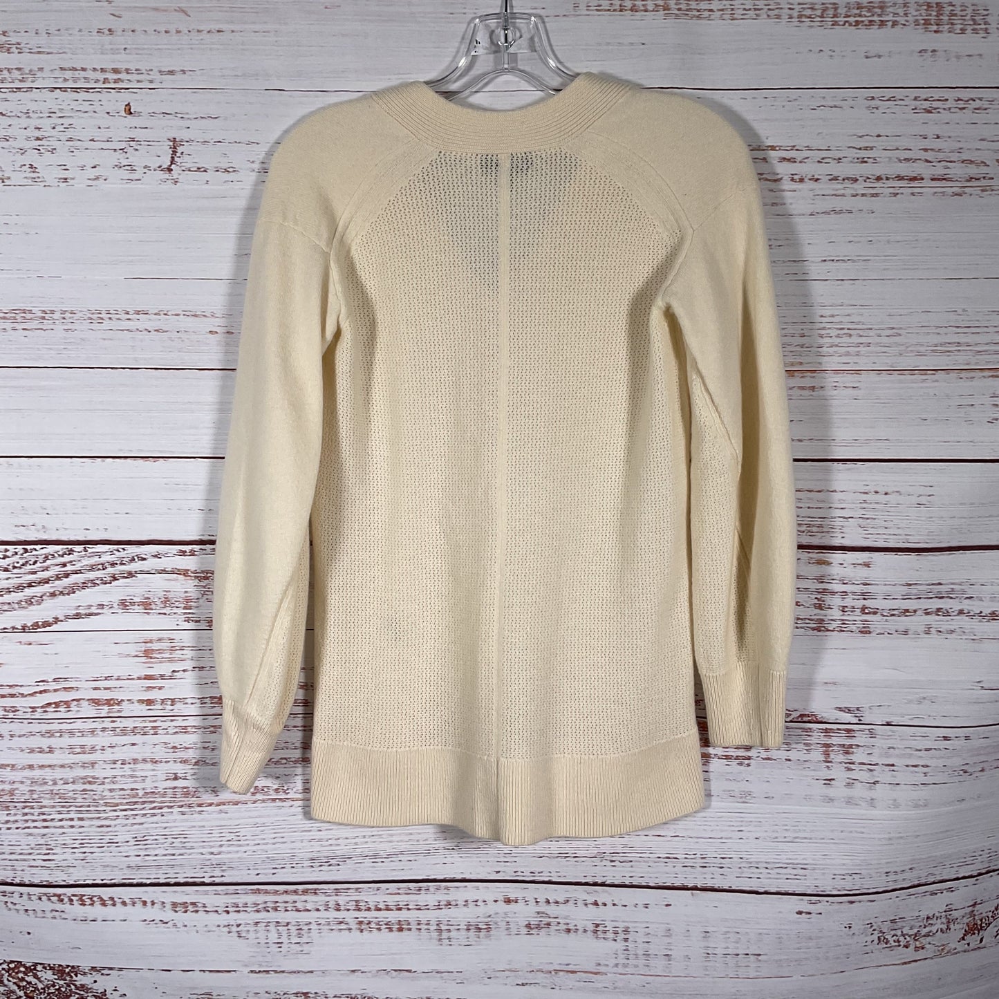 Rag & Bone Cream White Cashmere V Neck Long Sleeve Sweater - Size XS