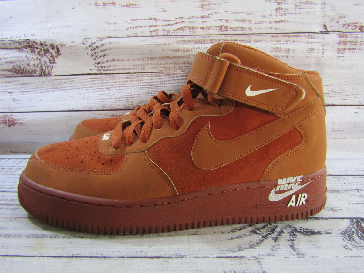 Nike Air Force 1 Mid '07 Men's Orange Mid-Top Sneakers Size 10 315123-207