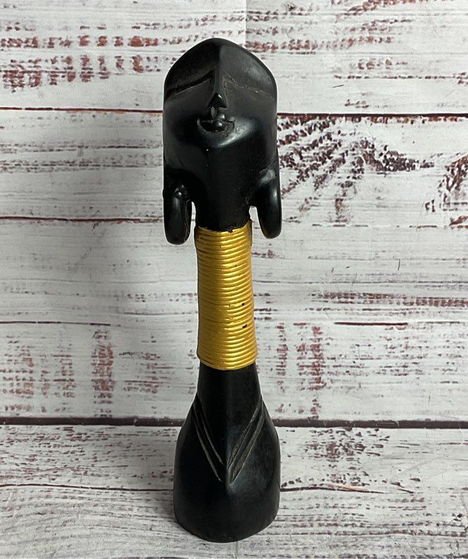 Padaung Kayrn Kariang Wooden 7.75" Long Neck Art Figurine Black