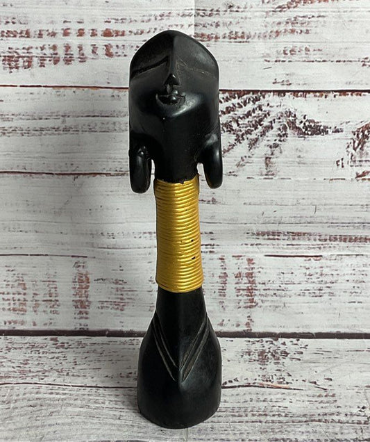 Padaung Kayrn Kariang Wooden 7.75" Long Neck Art Figurine Black