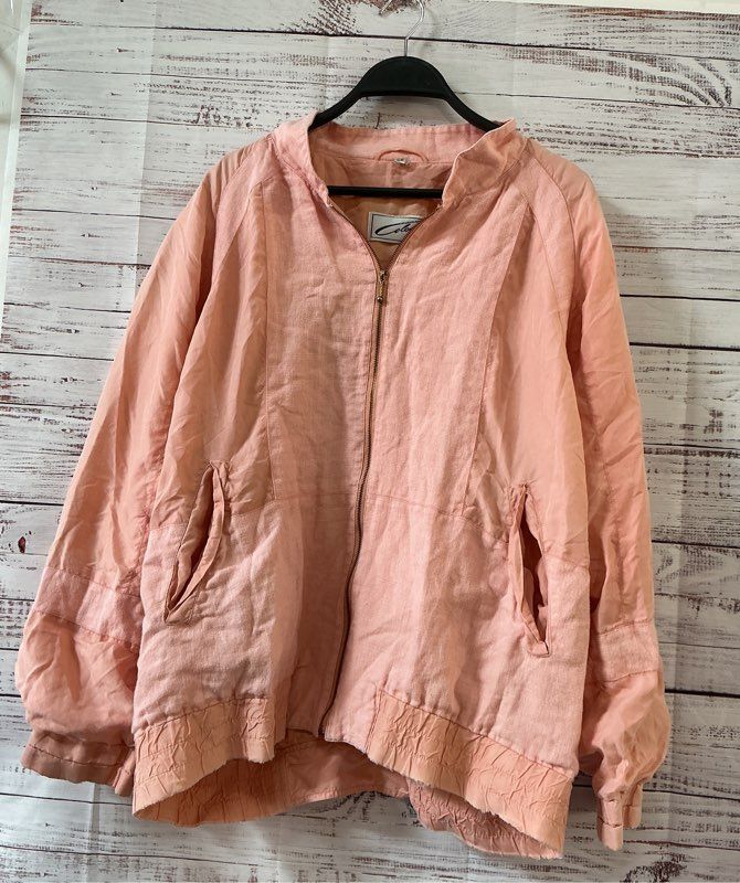 Women's Vintage Wolfang Kaiser Colette Peach Silk/Linen Jacket US L