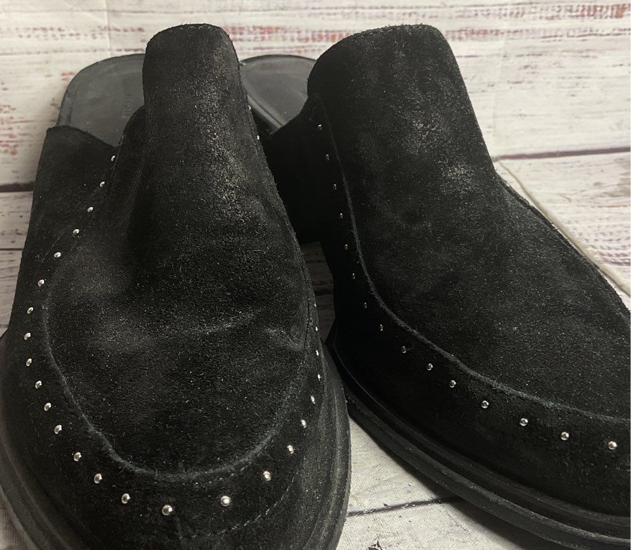 Rag & Bone Suede Studded Accents Mules Black 36.5