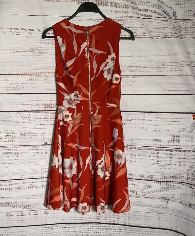 NWT Women's Ted Baker Floral Print Dress Size 0/XS Retail $245