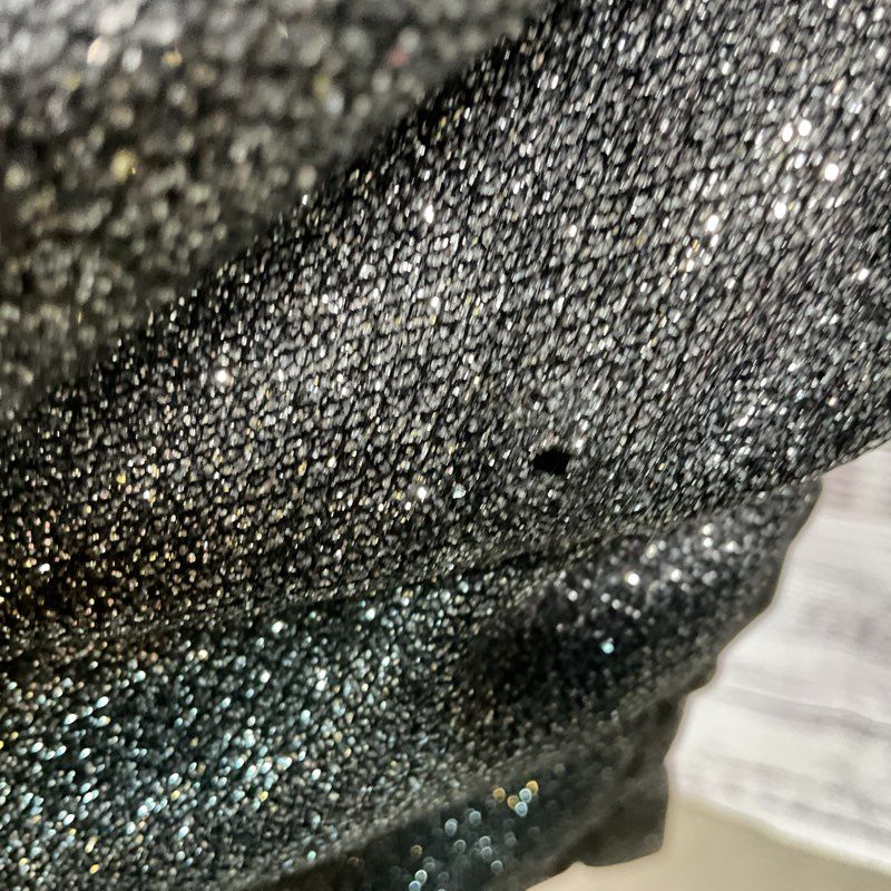 HOUSE of CB London Women Black Glitter Ruched Pleated Low V-Neck Dress- SZ XS