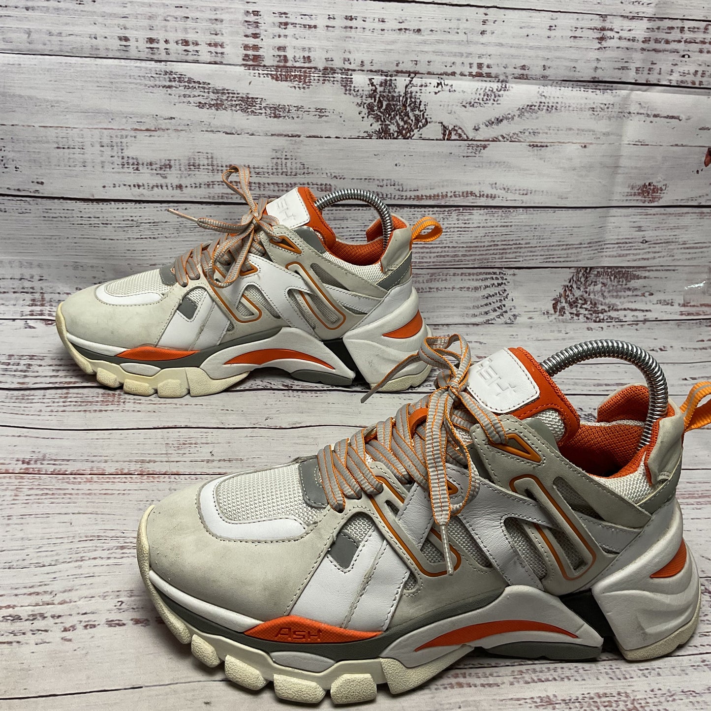 Ash Flash White Orange Sneaker Shoe Women Size 7.5