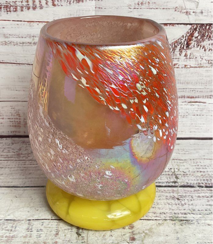 Anthropologie Laney 7.25" Cheena Glass Vase Multicolor