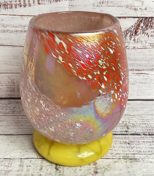 Anthropologie Laney 7.25" Cheena Glass Vase Multicolor