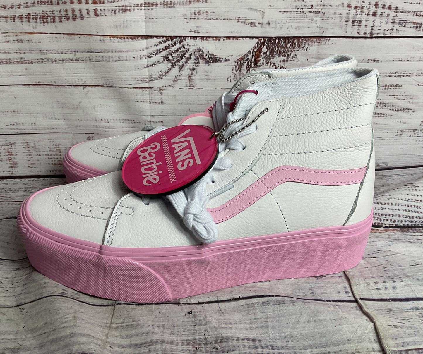 Vans Barbie Sk8-Hi Tapered Stackform Sneakers Pink White 10
