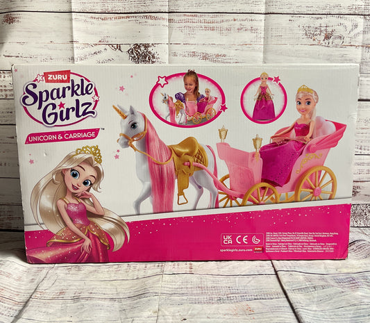 Zuru Sparkle Girlz Big Princess Doll And Unicorn Horse & Carriage