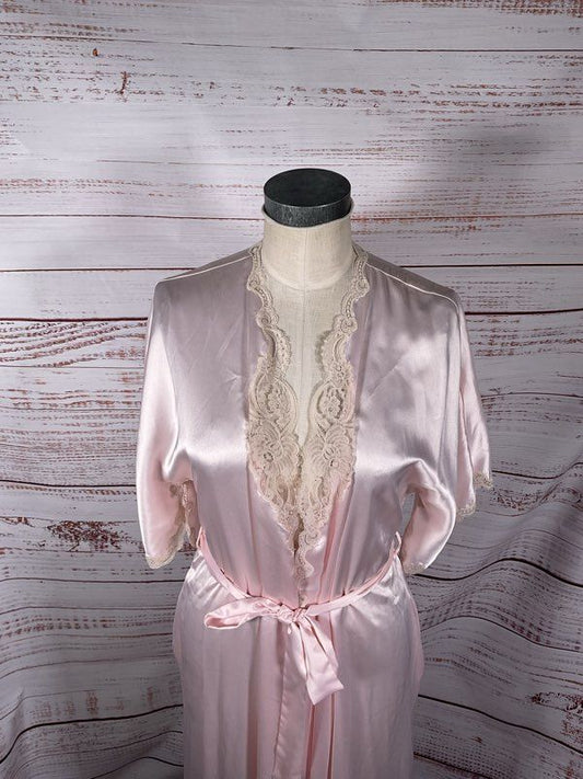 Vintage Christian Dior Women's Lingerie Pink Lace Robe Size M