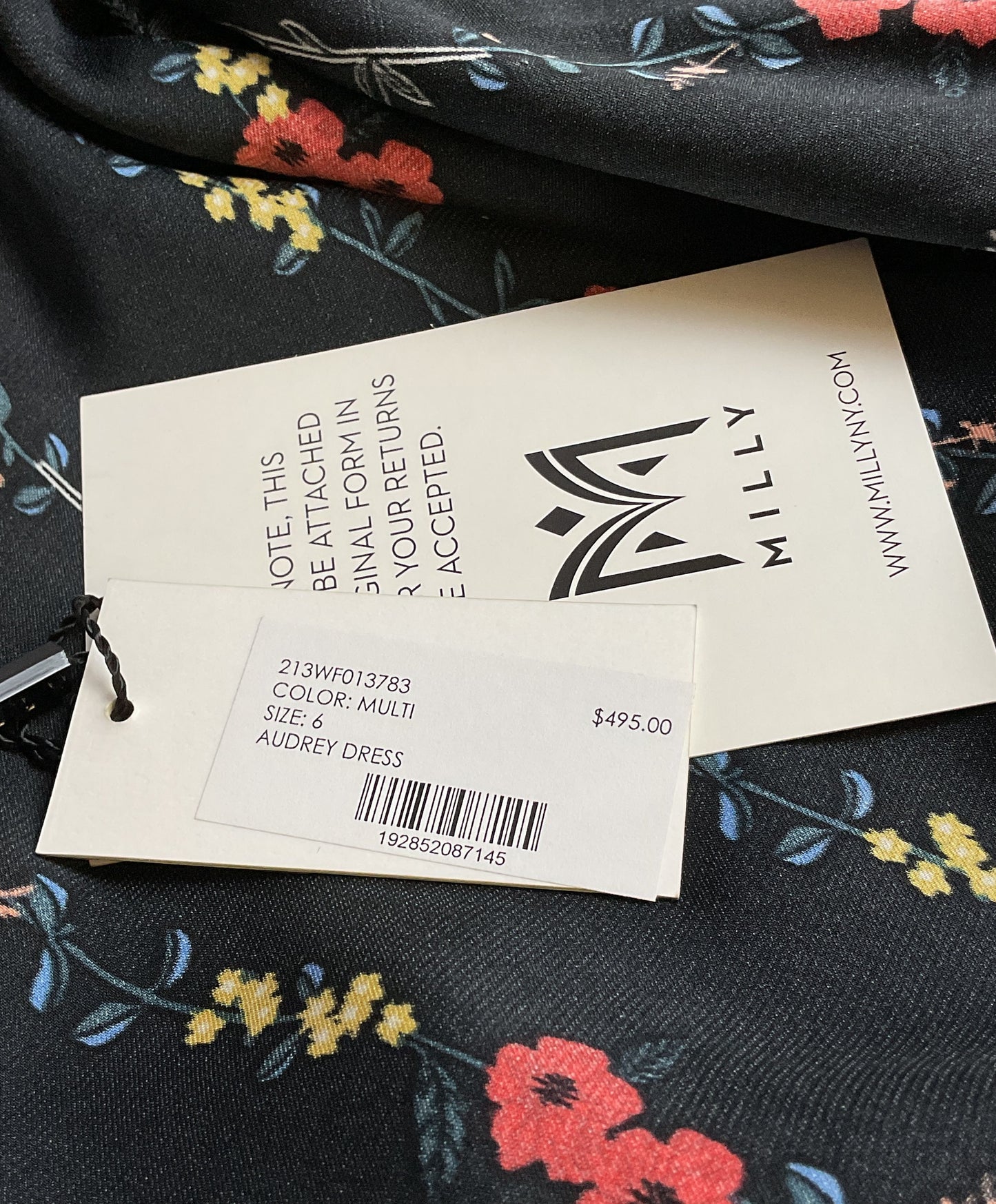 Gorgeous Milly Black 'Audrey' Long Sleeve Wrap Dress w/Tie- Size 6 RETAIL: $495