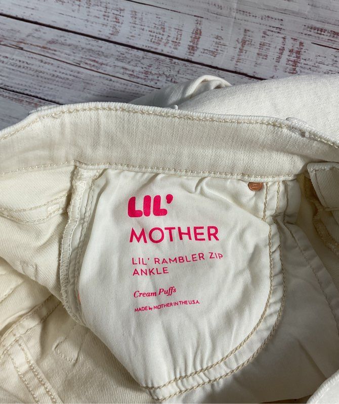 Mother Denim - Lil' Rambler Zip Ankle - Cream Puffs - Size 24 Jeans