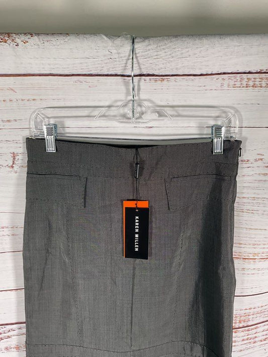 NEW Karen Millen Women's Grey Speckled A Line Wool Blend Skirt Size 8 US