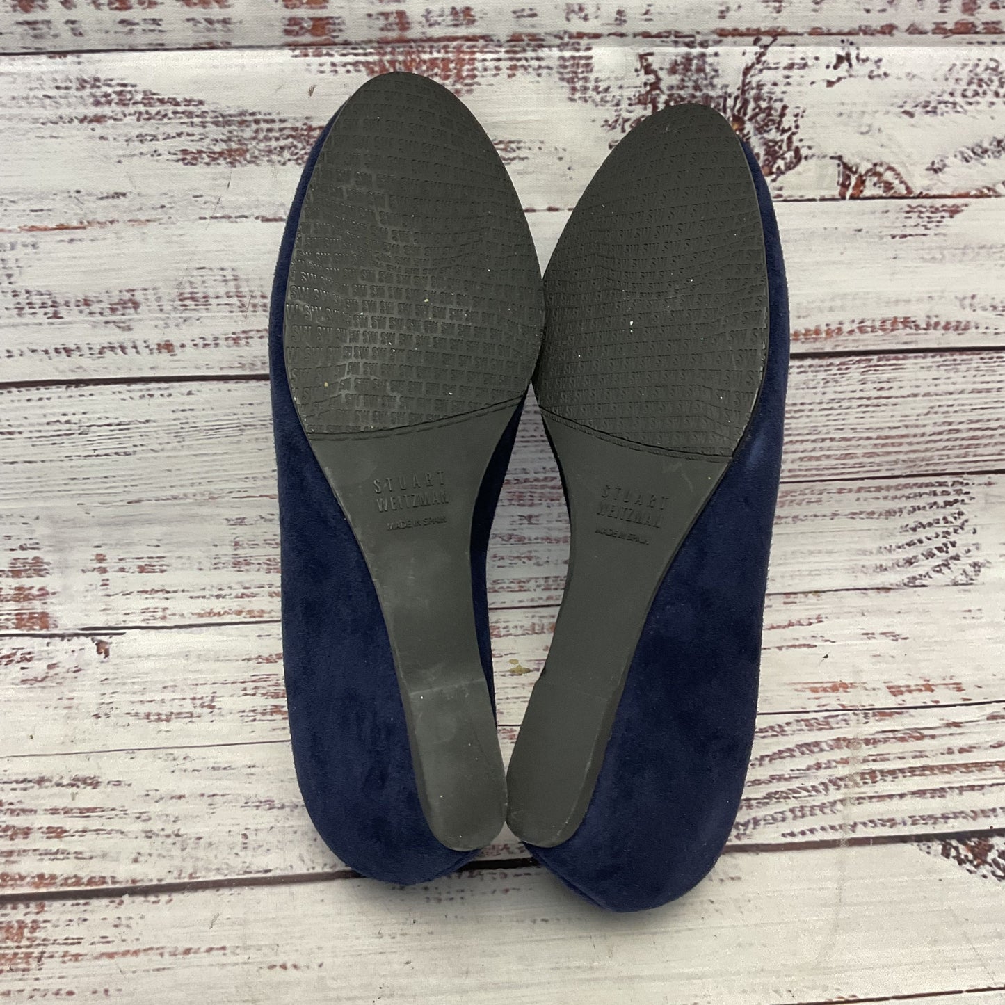 Stuart Weitzman Arise Blue Suede Wedge Heel Women Size 4