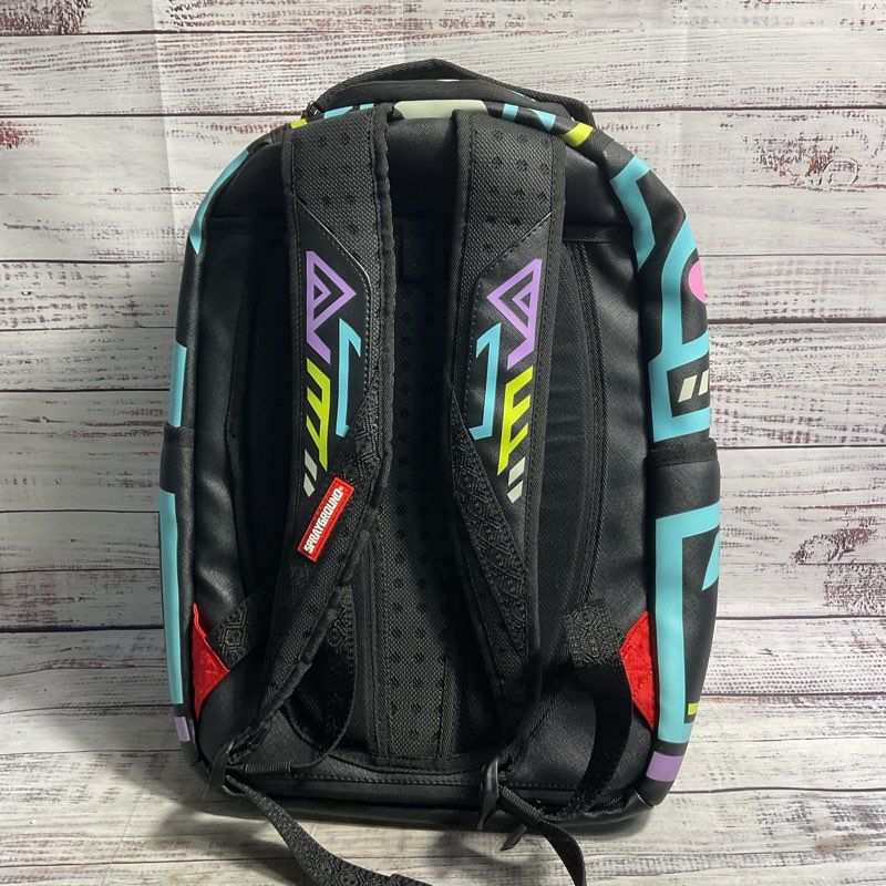 Sprayground X Sandflower AI Path to the Future II Multi Faux Leather Backpack