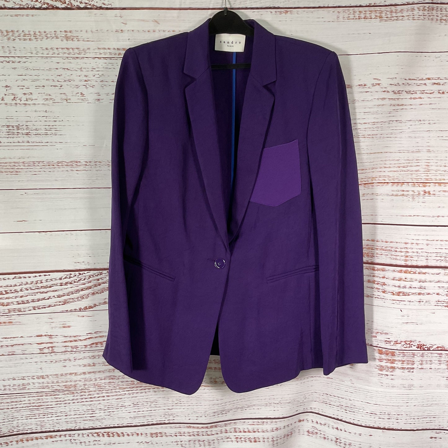 Sandro Valley Purple Single Button Blazer Jacket - Size 38EU 6US