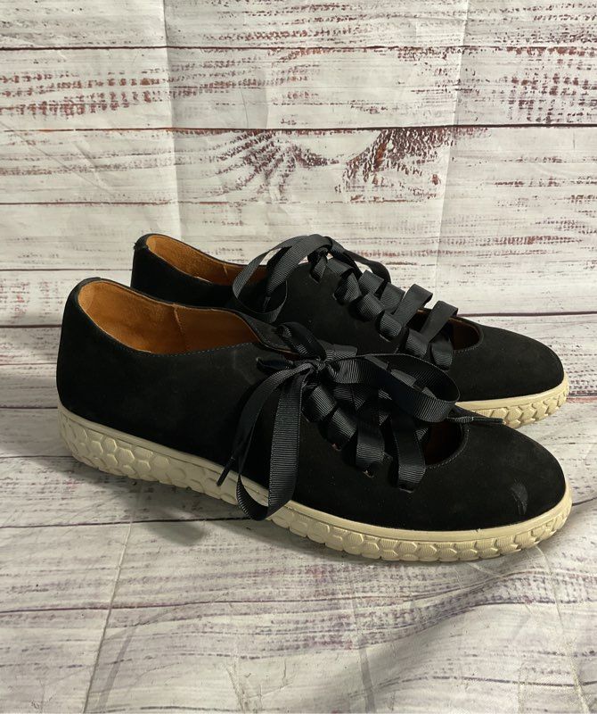 L' Amour Des Pieds Black Suede Zaheera Kace Sneakers Size 8.5 M Women's