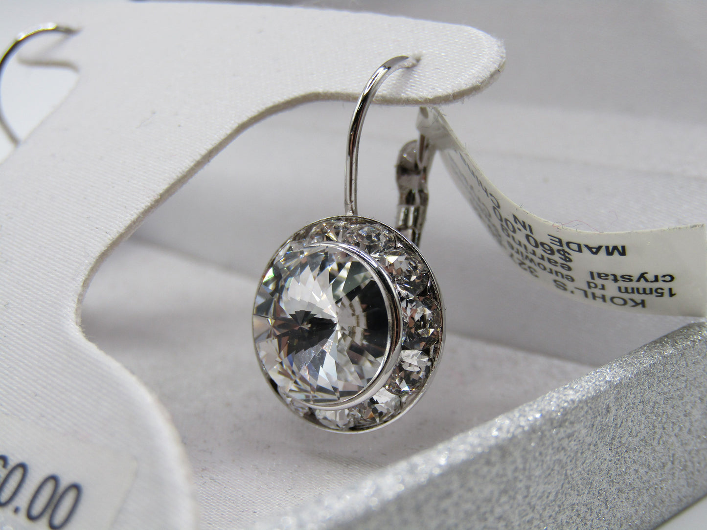 Illuminare Silver Plated Crystal Drop Dangle Earrings
