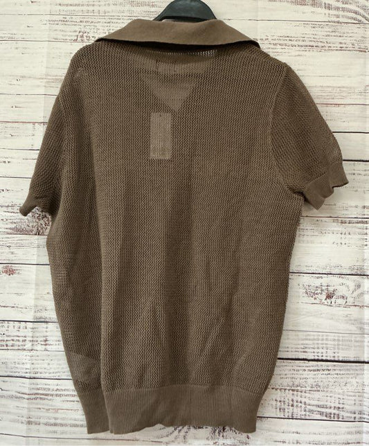 NWT Men's Guess Brown Mesh Polo Shirt Size M
