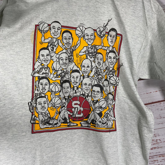 Vintage USC Trojans 1998-1999 Season Basketball Team Signed T-Shirt