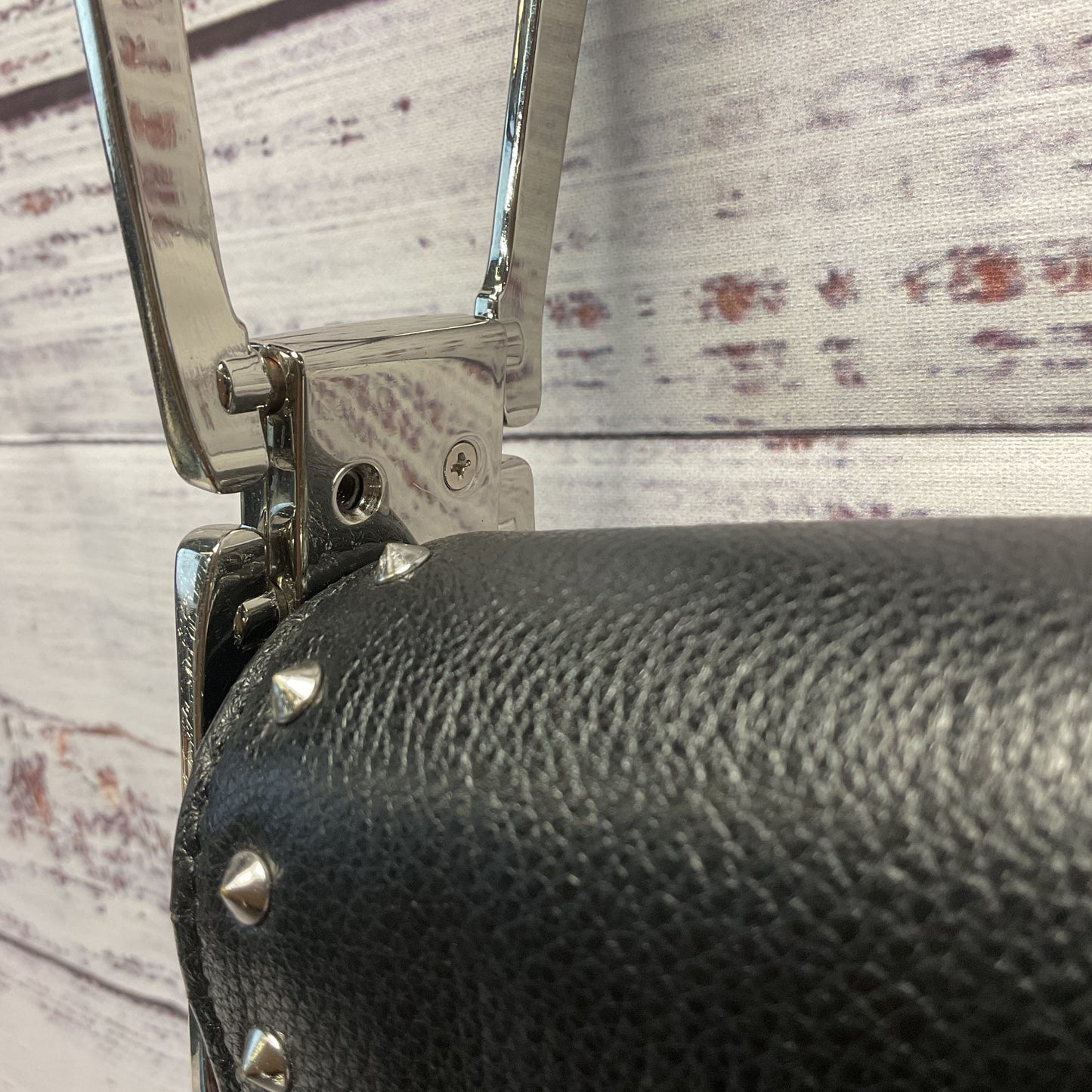 Sam Edelman Renee Black Studded Leather Crossbody Saddle Bag Purse Missing Screw