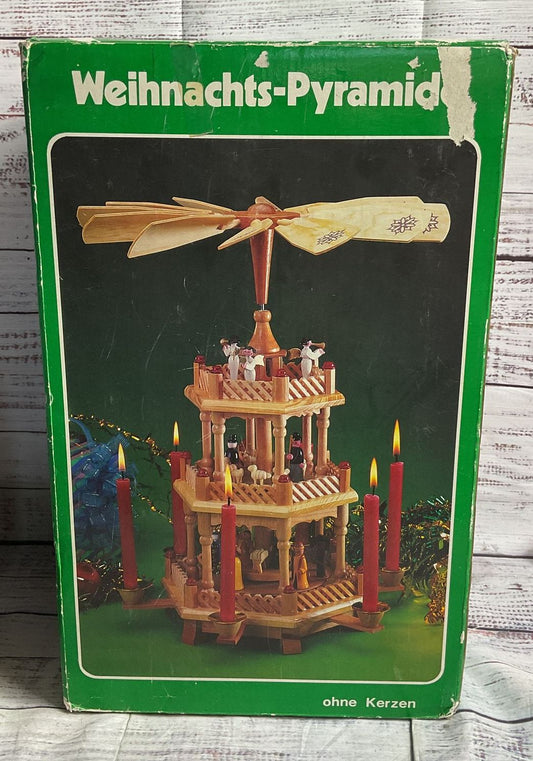 Weihnachts Pyramide Vintage German Christmas Candle Carousel