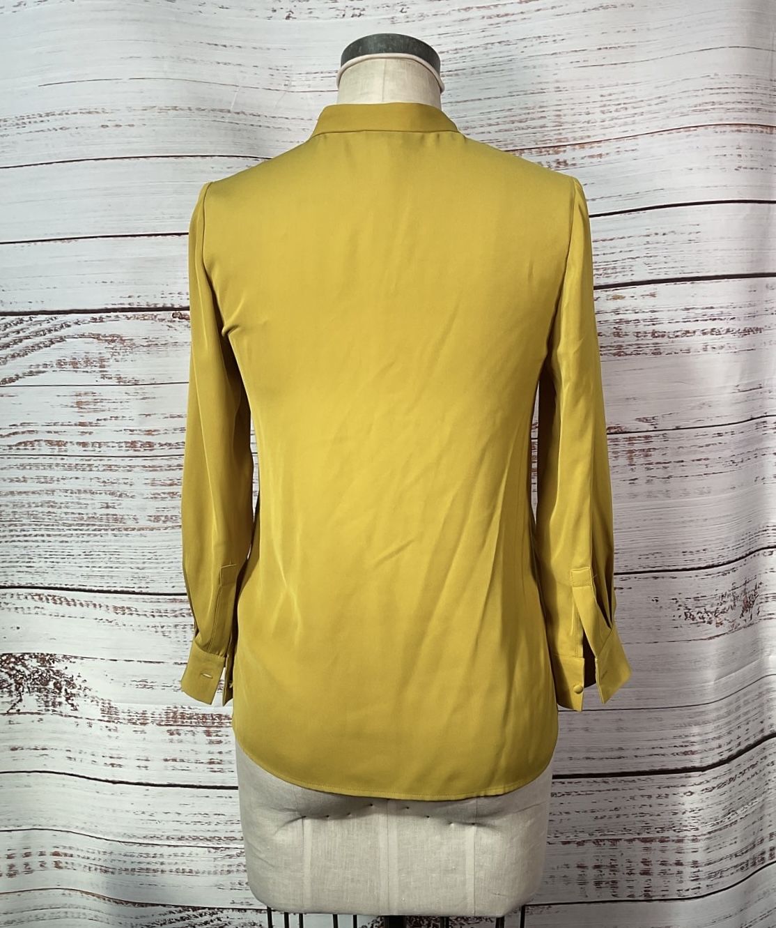 Hobbs London Yellow V-Neck Tunic Blouse Office/Workwear Women's - Size 4