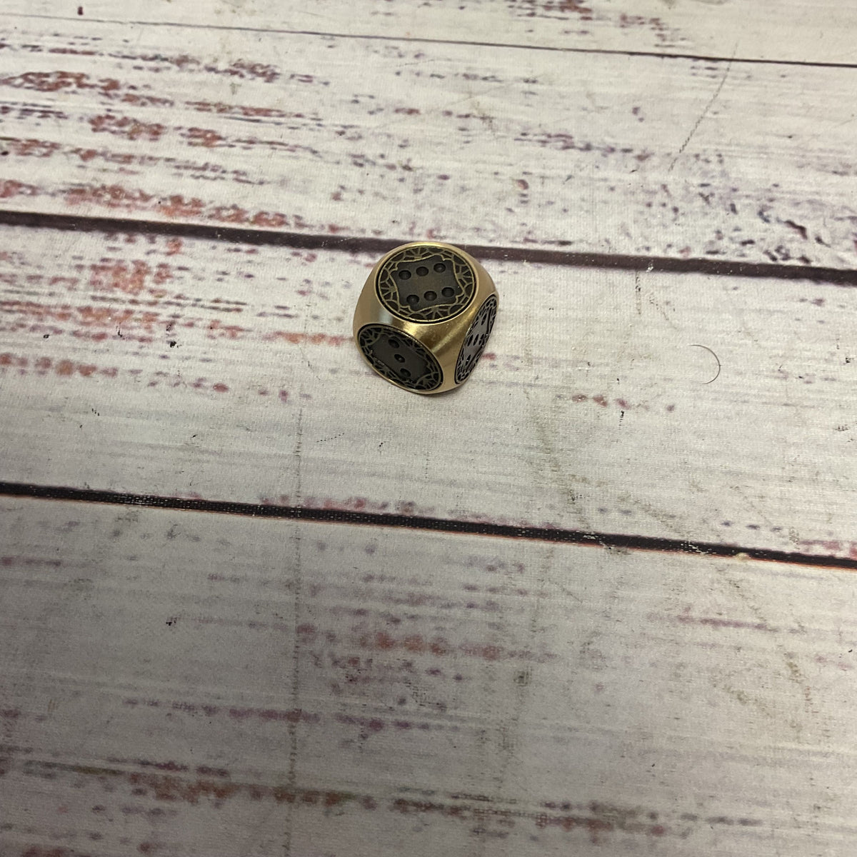 Lot Of 9 Metal Darkened Brass D6 Dice New Rounded Corners
