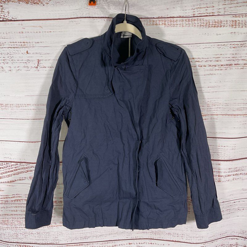 Mantu Navy Double Breasted Utility Jacket Made in Italy (Size in Description)