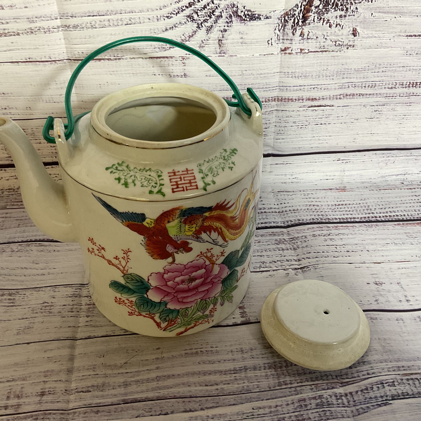 VTG. Chinese Famille Rose Dragon Teapot- 6.25" (3 of 3)