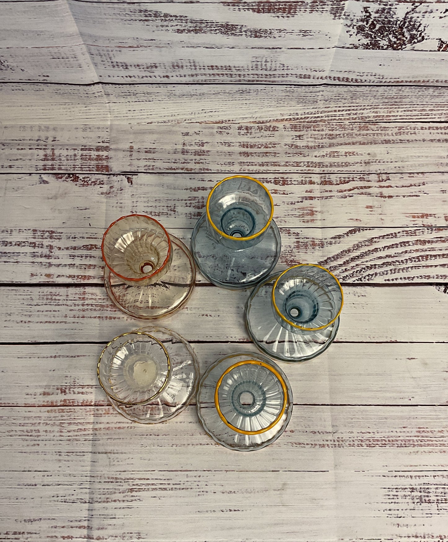 The Last Line Set Of Five Candy Glass Candle Holders in Multiple Colorways