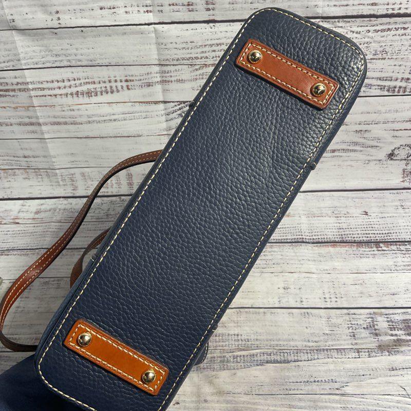 Dooney & Bourke Lexington Navy Blue Pebbled Leather Tote Purse