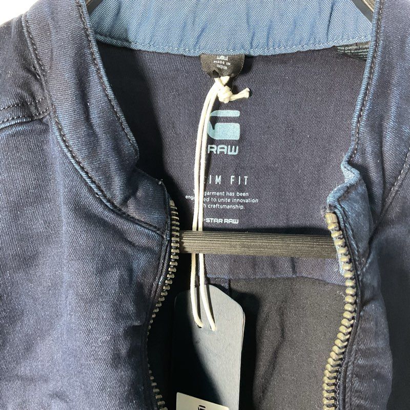 NWT G-Star Raw Slim Fit Sleeveless Midge Dumont Denim Zip Y2K Vest - Size XS