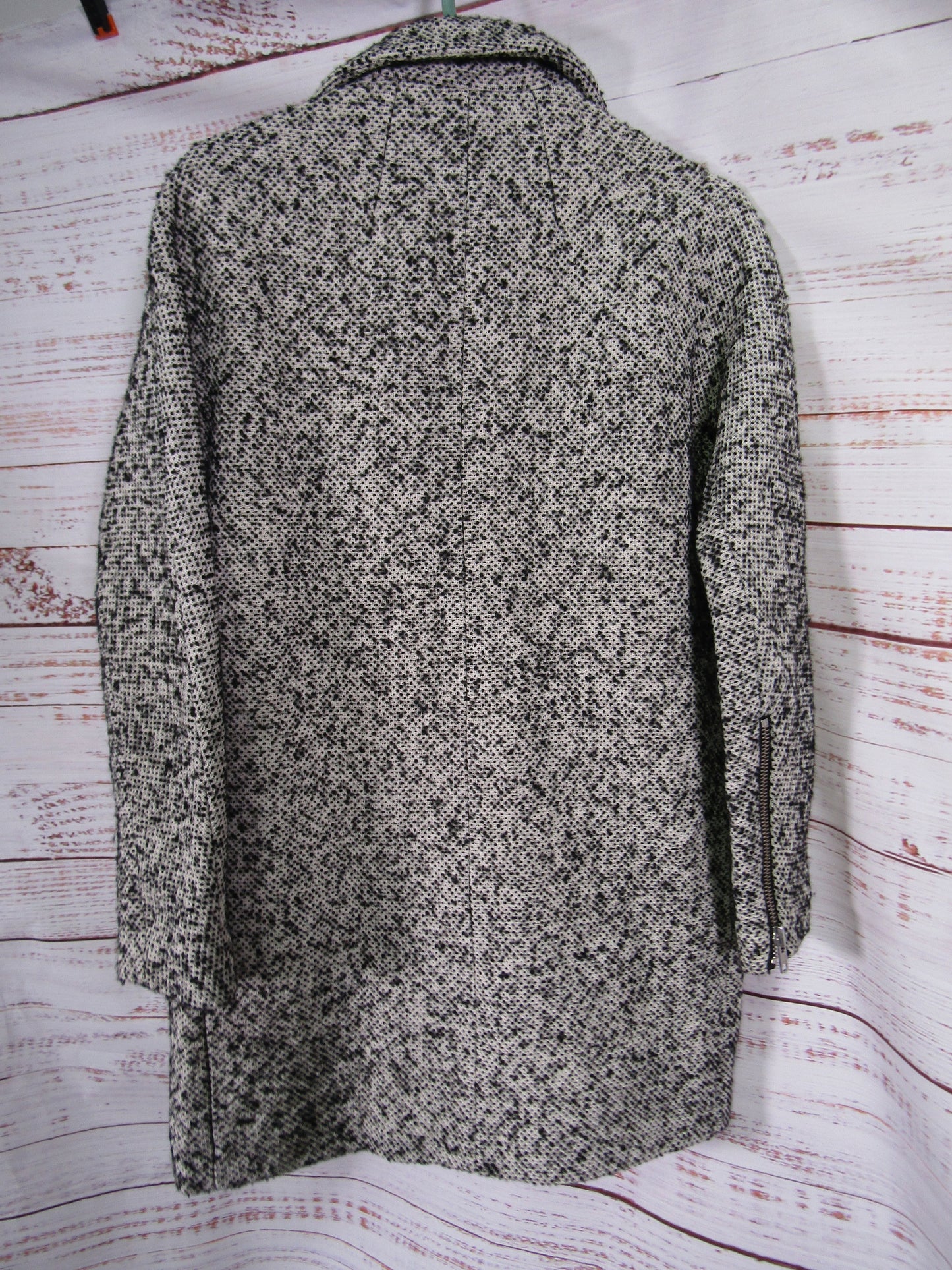 Madewell Women's Black & White Cotton Wool Blend Coat Size 0